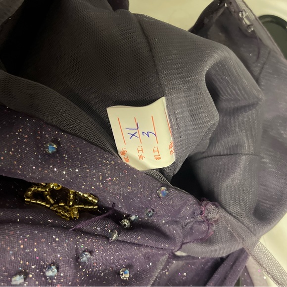 Blue/purple dress. Lightly used, few loose threads, partially frayed. - Picture 10 of 10